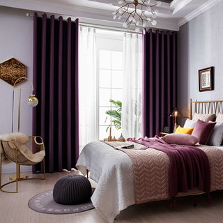 Pine Valley Purple Plum Blackout Curtain 3