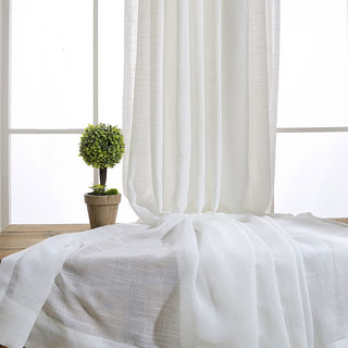 Cotton Club Pure Cotton White Semi Sheer Voile Curtain 1