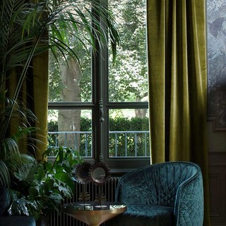 Exquisite Matte Luxury Olive Green Chenille Curtain 2