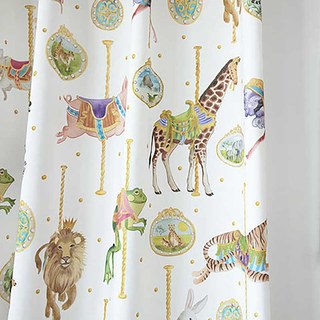 Merry Go Round Carousel Animal Print Curtain 1