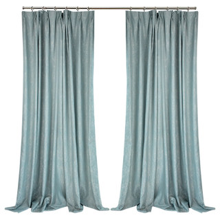 New Classics Luxury Damask Jacquard Turquoise Blue Curtain 5