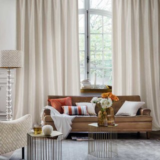New Look Luxury Art Deco Herringbone Beige Cream Curtain