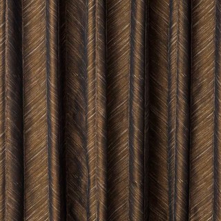 New Look Luxury Art Deco Herringbone Dark Chocolate Brown Gold Sparkle Curtain 4