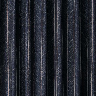 New Look Luxury Art Deco Herringbone Navy Blue & Gold Sparkle Curtain 4