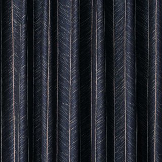 New Look Luxury Art Deco Herringbone Navy Blue & Gold Sparkle Curtain 4