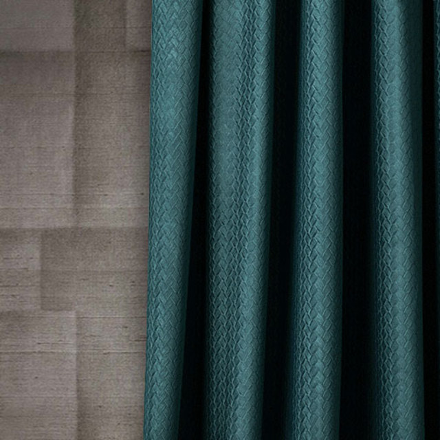 teal velvet curtains