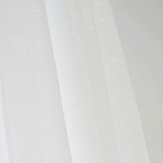 Subtle Silver Textured Sheen White Sheer Voile Curtain 5