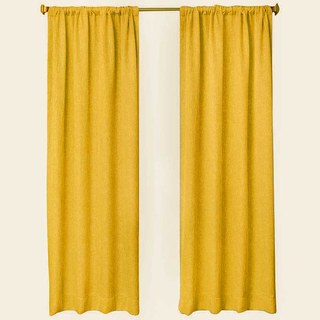 Tuscan Sun Bright Yellow Textured Striped Heavy Semi Sheer Curtain 8