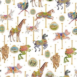 Merry Go Round Carousel Animal Print Curtain 5