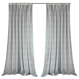 New Classics Luxury Damask Jacquard Grey & Blue Curtain 5