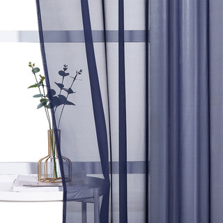 Laguna Outdoor Waterproof Navy Blue Voile Curtain