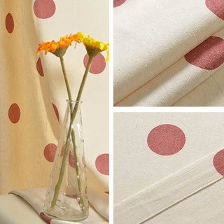 Pink Polka Dot Print Curtain 3