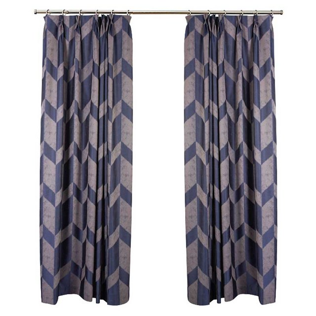 Blue Chevron Curtain