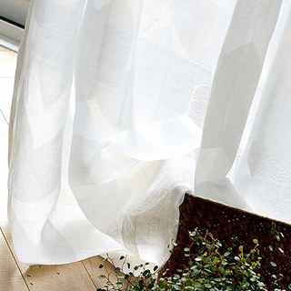 Magical Leaves Glittering White Voile Net Curtain 9