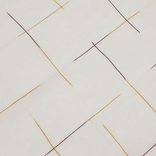Purple and Orange Grid Checked White Sheer Curtain 4