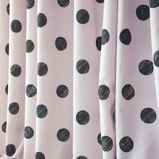 Black & Light Lilac Polka Dot Print Curtain 2