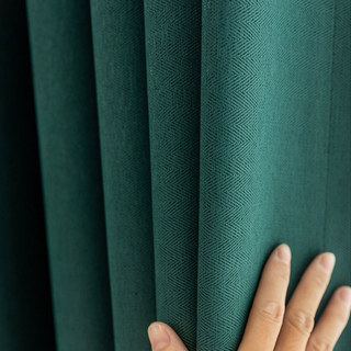 Blackout Zigzag Twill Dark Green Curtain 3