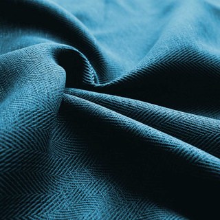 Blackout Zigzag Twill Teal Blue Curtain 4
