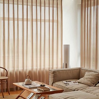 Sun Rays Bold Striped Mocha Brown Sheer Curtain 3