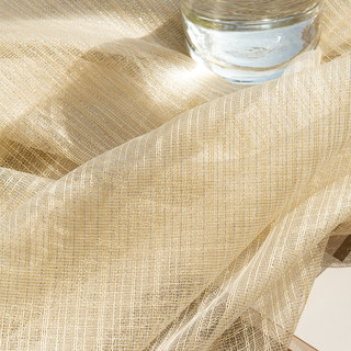 Moonlight Cream Gold Glittering Mesh Net Curtain