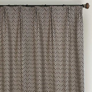 Spanish Trellis Jacquard Double Sided Cream Brown Geometric Curtain 4