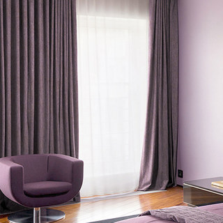 Exquisite Matte Luxury Dusky Purple Lavender Chenille Curtain 1