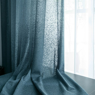 Haze Blue Ombre Mesh Net Curtain