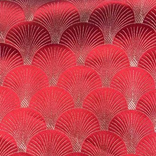 Red and shop gold curtain fabric