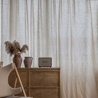 Shabby Chic Oatmeal Natural Color 100% Flax Linen Curtain 3