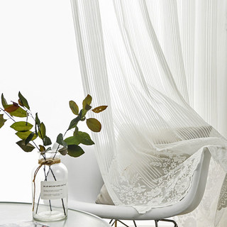 Morning Chamomile Ivory White Lace Voile Curtain 4