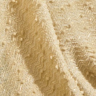 Ripple Wave Tweed Inspired Cream Yellow Glittery Voile Curtain 10