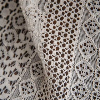 Wanderlust Weaves Crochet Geometric Net Cream Boho Curtains 7