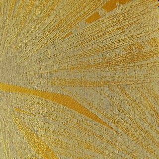 Fan Palm Leaves Luxury Jacquard Mustard Yellow Gold Blackout Curtain