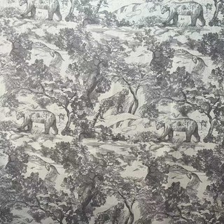 Forest Tale Toile de Jouy Bear Leopard Owl Grey Blackout Animal Print Curtains 5