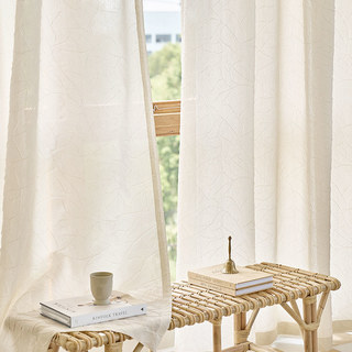 Nature's Melodies Branches & Leaves Ivory Cream Voile Curtain 3