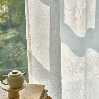 Nature's Melodies Branches & Leaves Ivory Cream Voile Curtain 4