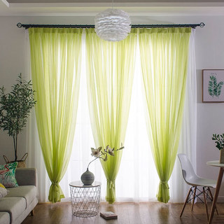 Smarties Lime Green Soft Sheer Voile Curtain 2