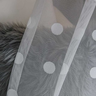 Polka Dot Ivory White Voile Curtain 4