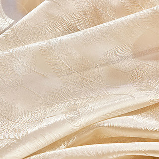 Feathered Fantasy Champagne Gold Shimmering Voile Curtain 5