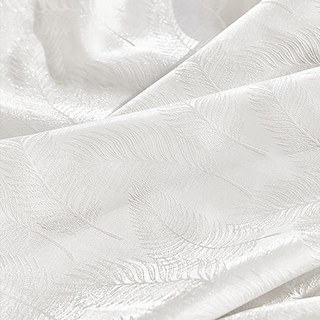 Feathered Fantasy Ivory White Shimmering Voile Curtain 3