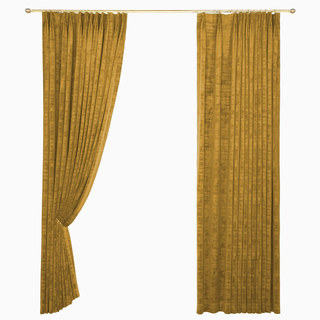 Premium Textured Mustard Yellow Gold Velvet Curtain 4