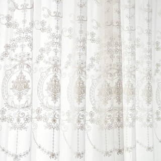 Royal Embroidered White Voile Curtain 4