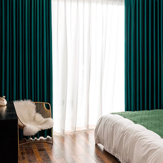 Silky Dream Dark Green Blackout Curtain 3