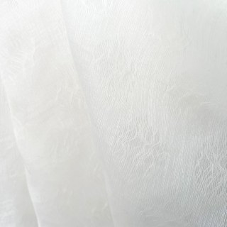 Ethereal Leaf Luxury Jacquard Ivory White Geometric Dotted Voile Curtains