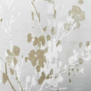 Painted Veil Abstract Watercolour Ivory White and Gold Floral Voile Curtains 4