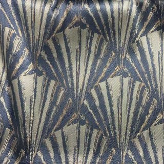 Gilded Breeze Blue and Gold Art Deco Geometric Curtains