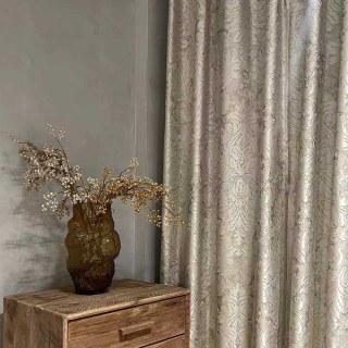 Golden Baroque Luxury Jacquard Cream Gold Damask Curtains