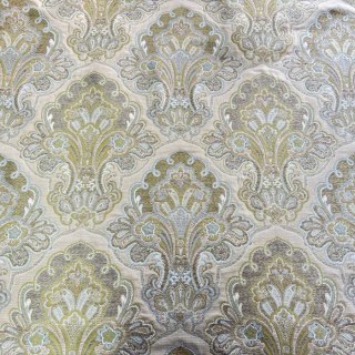 Regal Elegance Jacquard Cream and Olive Green Damask Curtain 5