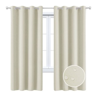 Malibu Waterproof Triple Weave Twill Blackout Cream Outdoor Curtain 3