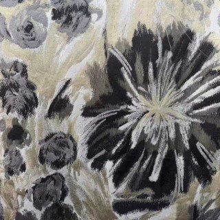 Noir Petals Black and Cream Abstract Floral Curtains